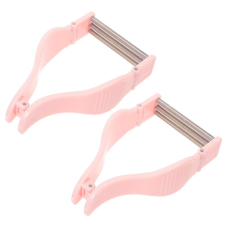 2pcs Portable Facial Hair Remover Manual Epilator for Women Pink Spring Roller Tool - Image 2
