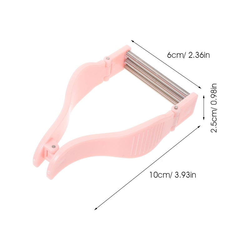 2pcs Portable Facial Hair Remover Manual Epilator for Women Pink Spring Roller Tool - Image 3