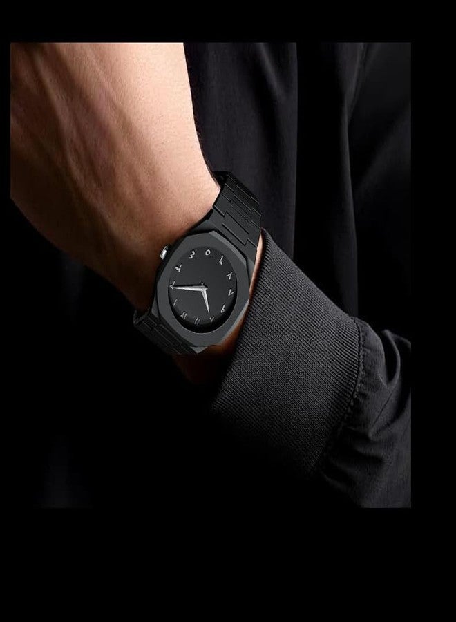 FANMIS Men's Anime-Inspired Fashion Sketch Wristwatch Minimalist Creative Wormhole Design Stylish and Durable Timepiece for Men's Sports Watch, E Balck Silver - Image 4