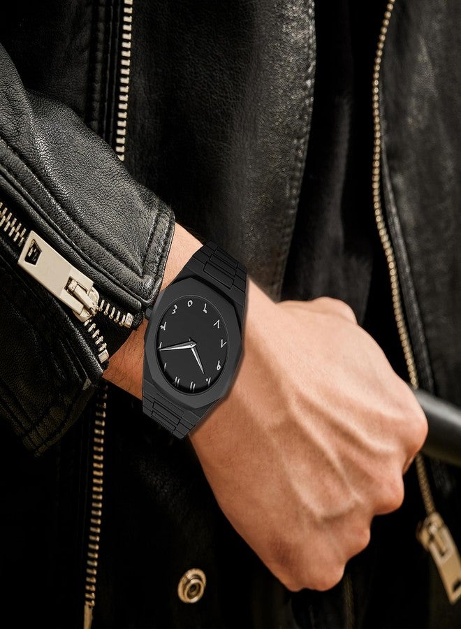 FANMIS Men's Anime-Inspired Fashion Sketch Wristwatch Minimalist Creative Wormhole Design Stylish and Durable Timepiece for Men's Sports Watch, E Balck Silver - Image 3