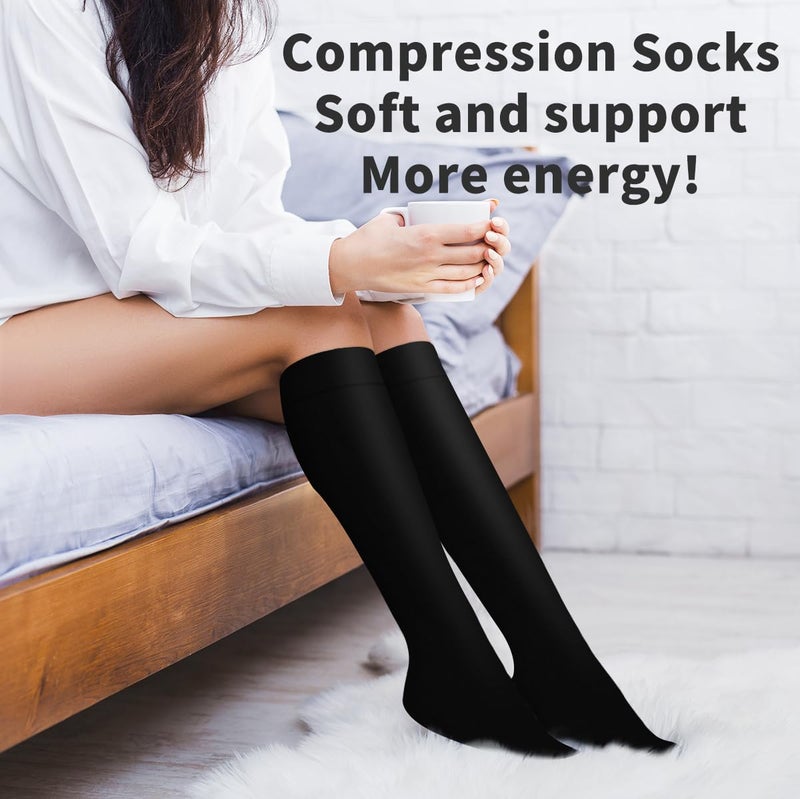 COOLOVER Copper Compression Socks for Women and Men(6 Pairs)-Best Support for Running, Athletic, Nursing, Travel - Image 4