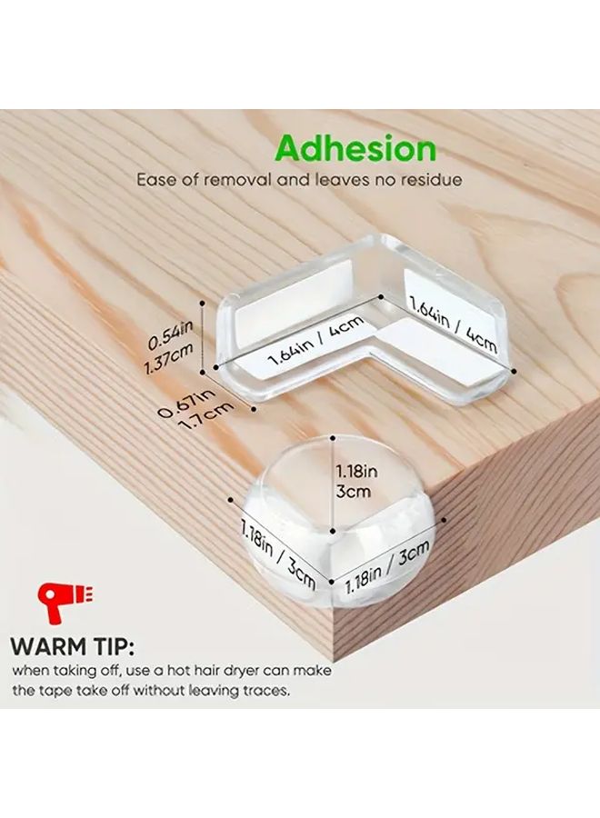 Transparent Silicone Furniture Corner Protectors 15 Round and 15 Straight Bumpers Set - Image 2