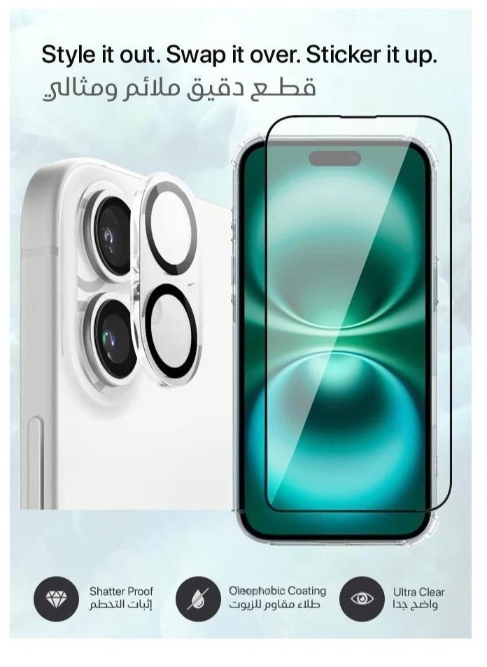 iPhone 16 Plus Case Clear Cover Anti-Yellowing Cases with Screen Protector and Camera Lens Protector, Full Coverage Set for Apple iPhone 16 Plus 6.7 inch