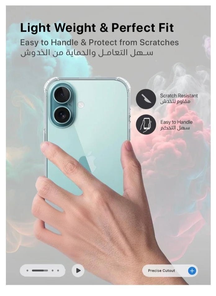 iPhone 16 Plus Case Clear Cover Anti-Yellowing Cases with Screen Protector and Camera Lens Protector, Full Coverage Set for Apple iPhone 16 Plus 6.7 inch