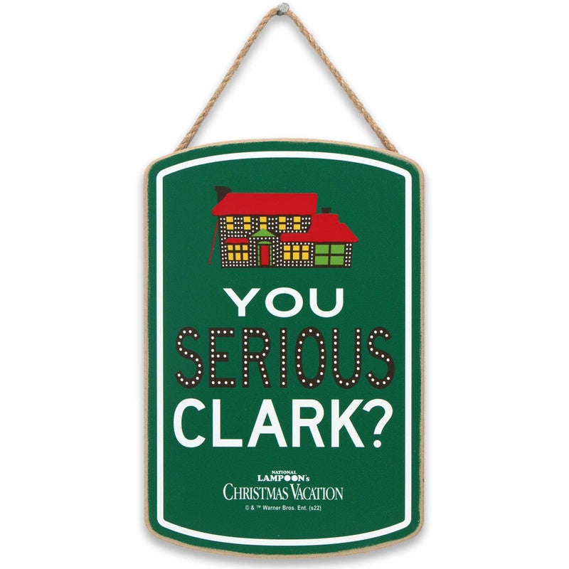 Open Road Brands National Lampoon's Christmas Vacation You Serious Clark? Hanging Wood Wall Decor - Funny Christmas Vacation Sign - Image 1