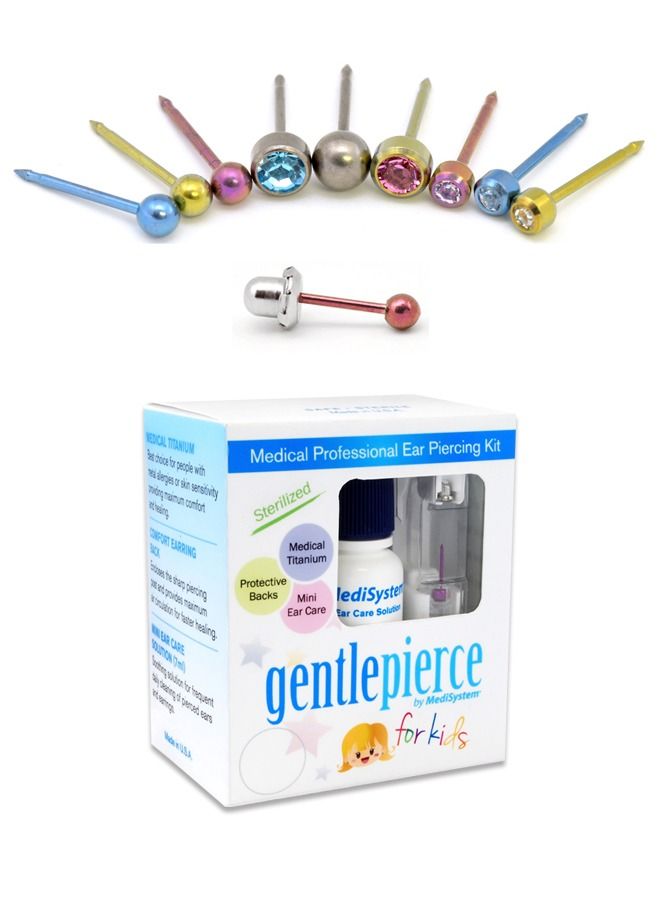 ميديسيستم حلق أذن امريكي للتخريم في المنزل، تيتانيوم، كريستال روز، مقاس 4 ملم - Image 2