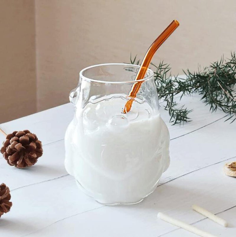 RockTrend Santa Claus Shaped High Borosilicate Clear Glass Mug Teacup Juice Cup Milk Cup2 pcs - Image 4