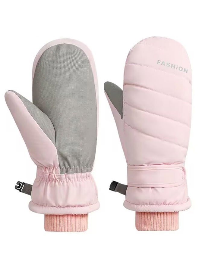 IZUS Women Ski-Gloves Plus-Velvet-Thickened Winter-Mittens Cold-Weather-Gloves Non-Slip-Palm Water-Repellent Outdoor Warm - Image 1
