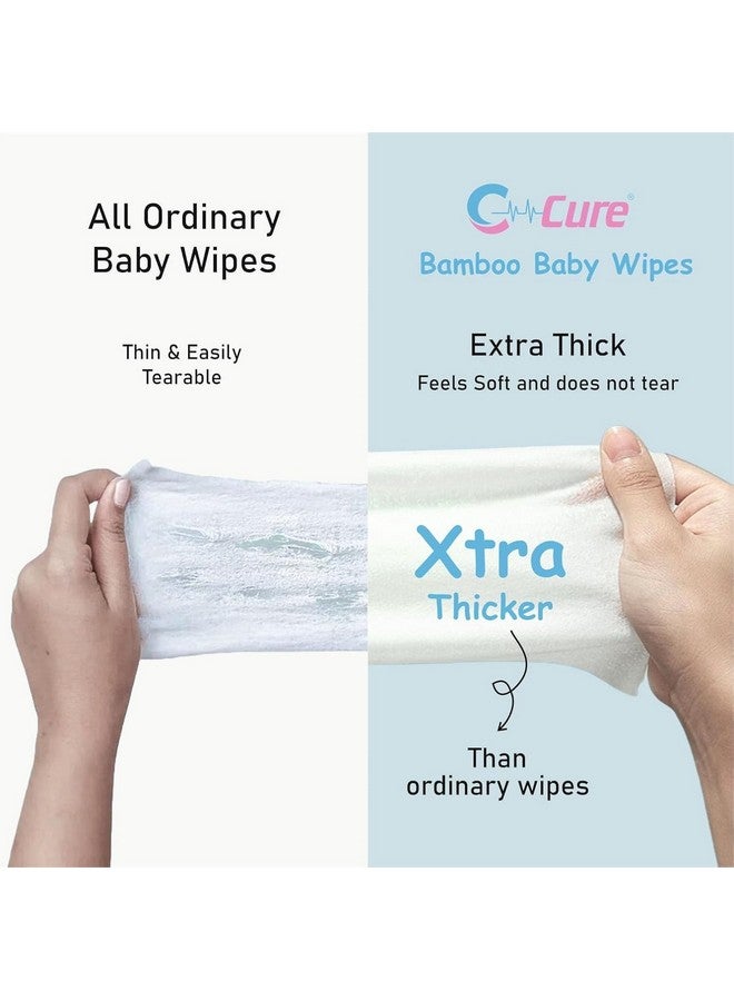 C-Cure Baby Wipes Gentle & Soft for Baby's Sensitive Skin | Little New Born with Aloe Vera and Vitamin E | Wiping Tissue Baby Cleaning Wet Wipes with Lid | Dermatologically Tested Combo Offer(Pack 2) - Image 5