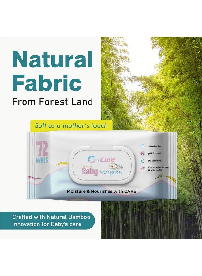 C-Cure Baby Wipes Gentle & Soft for Baby's Sensitive Skin | Little New Born with Aloe Vera and Vitamin E | Wiping Tissue Baby Cleaning Wet Wipes with Lid | Dermatologically Tested Combo Offer(Pack 2) - Image 2