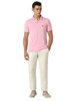 Van Heusen Van Heusen Men's Regular Fit Polo T-Shirt (VSKP517S011423_Pink M)  - Image 4