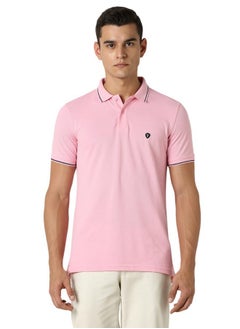Van Heusen Van Heusen Men's Regular Fit Polo T-Shirt (VSKP517S011423_Pink M)  - Image 1