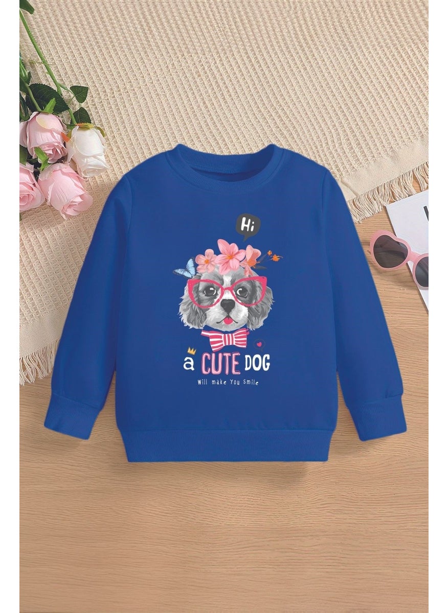 Myada - New Season Cute Dog Printed Oversize Hooded Kids Sweatshirt with Glasses 14647 - Image 1