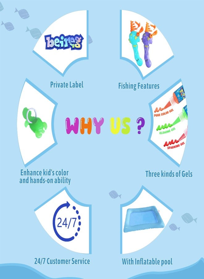 BEIREG Aqua Water Fairy Gel Kit, Magic Squishy Elf Water Toy Kit with 18 Color Gel, 18 Shape Molds, 2 Fishing Toy, Create Squishes Sea Animals DIY Crafts STEM Kit for Kids Gift - Image 5