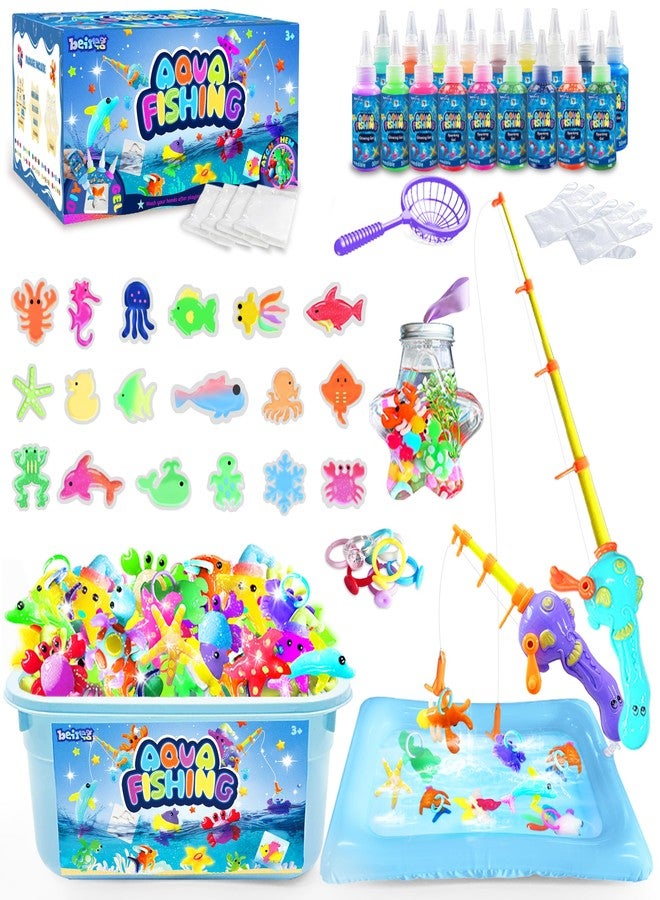 BEIREG Aqua Water Fairy Gel Kit, Magic Squishy Elf Water Toy Kit with 18 Color Gel, 18 Shape Molds, 2 Fishing Toy, Create Squishes Sea Animals DIY Crafts STEM Kit for Kids Gift - Image 1