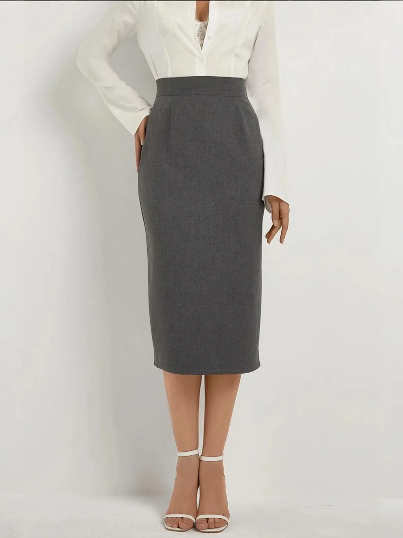 زوبعة تنورة ميدي بخصر مرتفع