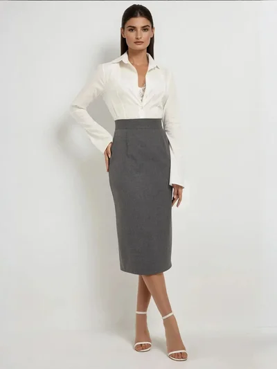 HICCUP High Waist Midi Skirt