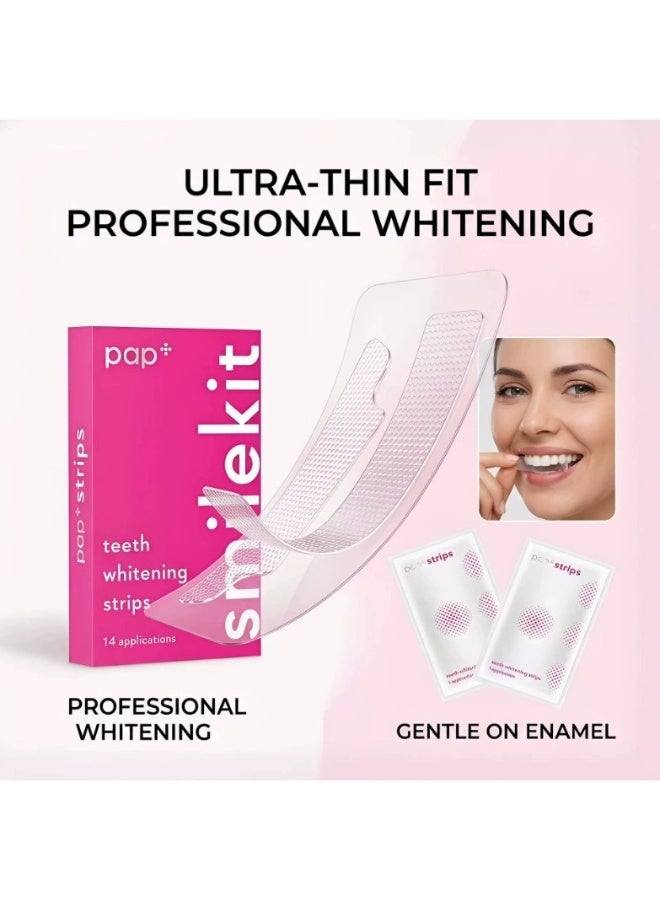 SMILEKIT PAP Smilekit Teeth Whitening Strips, 14 Applications, Enamel-Safe Formula - Image 4