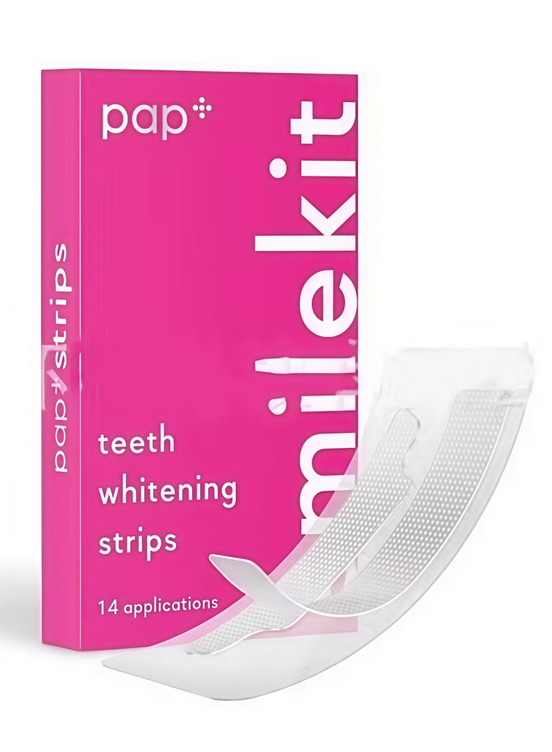 SMILEKIT PAP Smilekit Teeth Whitening Strips, 14 Applications, Enamel-Safe Formula - Image 1