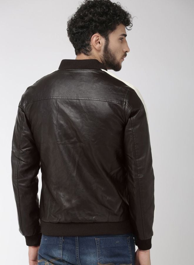 The Indian Garage Co Men Slim Fit Colour Blocked Round Neck Long Sleeves Jacket - Image 2
