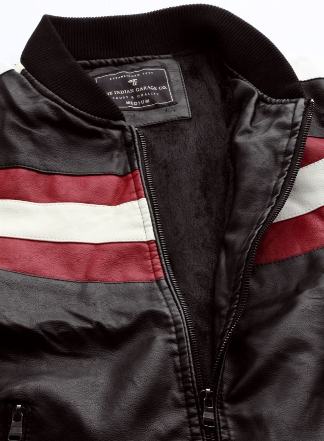 The Indian Garage Co Men Slim Fit Colour Blocked Round Neck Long Sleeves Jacket - Image 5