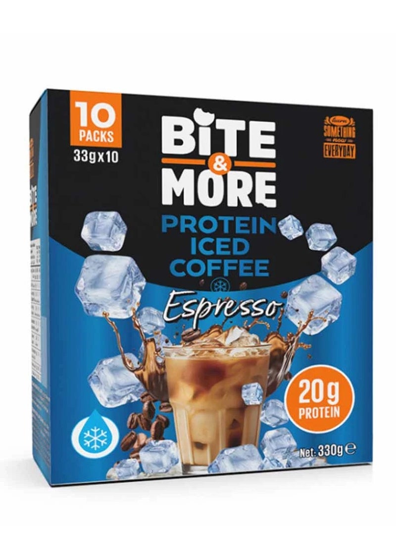 BITE & MORE PROTEIN ICED COFFEE, ESPRESSO FLAVOR 33G*10 - Image 1