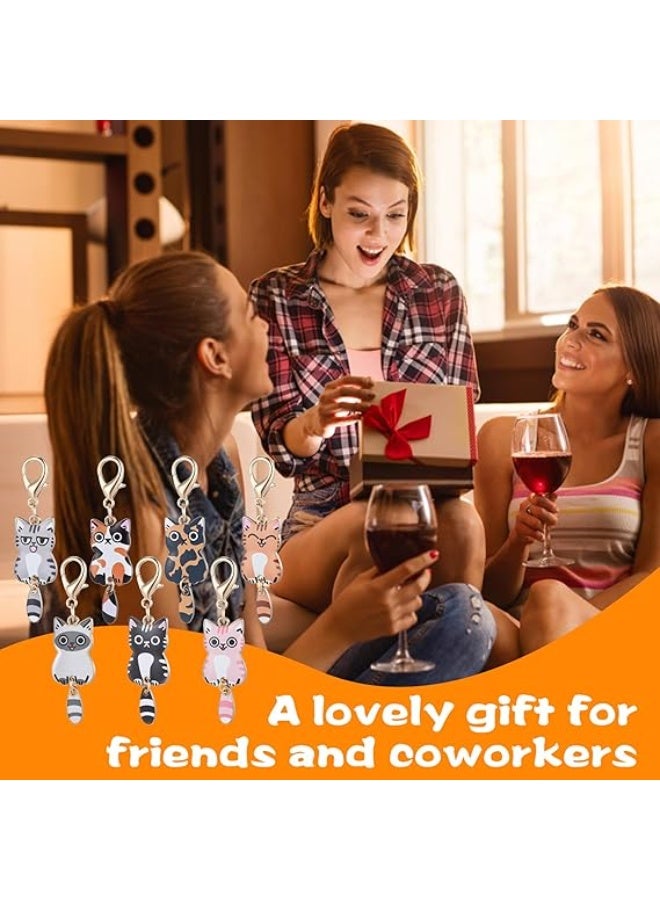 مجموعة مفاتيح قطط مكونة من 7 قطع، تعليقات قطط لطيفة، سلاسل مفاتيح قطط كاواي، حلقة مفاتيح للقطط، إكسسوارات قطط للنساء لمفاتيح السيارة والحقائب اليدوية والفتيات، هدية للنساء، أعمال يدوية (الذيل يمكن أن يتحرك) - Image 5