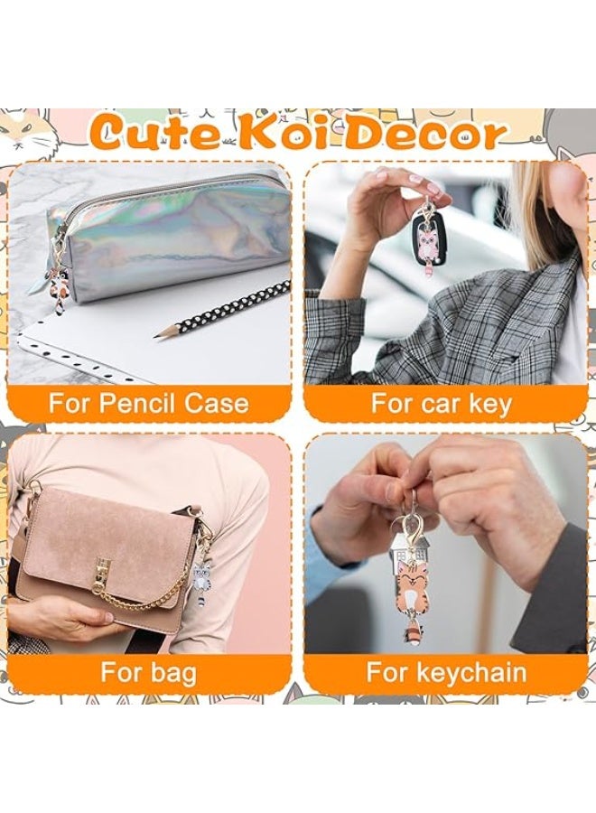 مجموعة مفاتيح قطط مكونة من 7 قطع، تعليقات قطط لطيفة، سلاسل مفاتيح قطط كاواي، حلقة مفاتيح للقطط، إكسسوارات قطط للنساء لمفاتيح السيارة والحقائب اليدوية والفتيات، هدية للنساء، أعمال يدوية (الذيل يمكن أن يتحرك) - Image 3