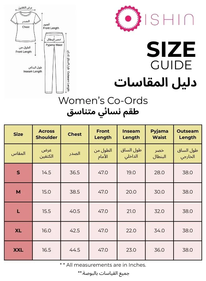 ISHIN Women's Blue Polyester Blend Embroidered Tunic Full Length Palazzo Straight Fit Co Ords