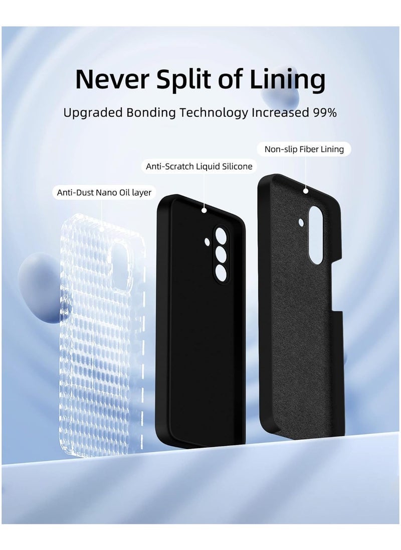 DUSALA 3 in 1 for Samsung Galaxy A13 5G case, with 2 Pack Screen Protector, Camera Protection，Liquid Silicone Slim Shockproof Protective Phone Case [Microfiber Lining] (Black) - Image 3