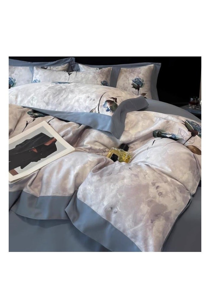 Fitted Sheet Style — ﻿ High End Pure Cotton Thick Printed Bedding Four Piece Set - Image 1