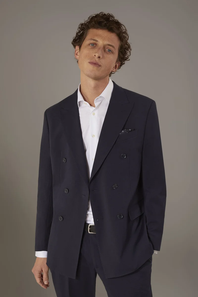 Single breasted jersey jacket - Blue