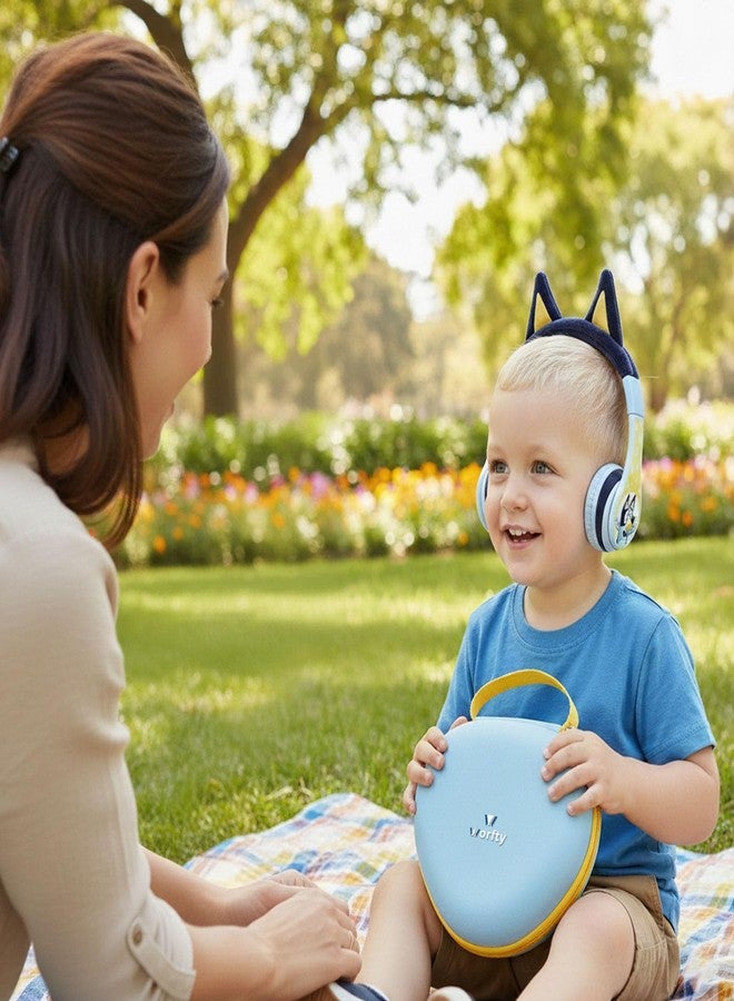 worfty Kids Headphones Case Compatible with eKids Bluey Bluetooth Headphones Wireless Headphones with Microphone Includes Aux Cord, Kids and Toddler Headband Storage Holder Bag Pouch (Box Only) (Blue) - Image 5