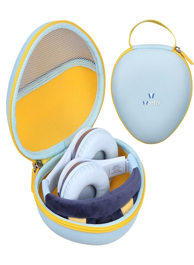 worfty Kids Headphones Case Compatible with eKids Bluey Bluetooth Headphones Wireless Headphones with Microphone Includes Aux Cord, Kids and Toddler Headband Storage Holder Bag Pouch (Box Only) (Blue) - Image 1