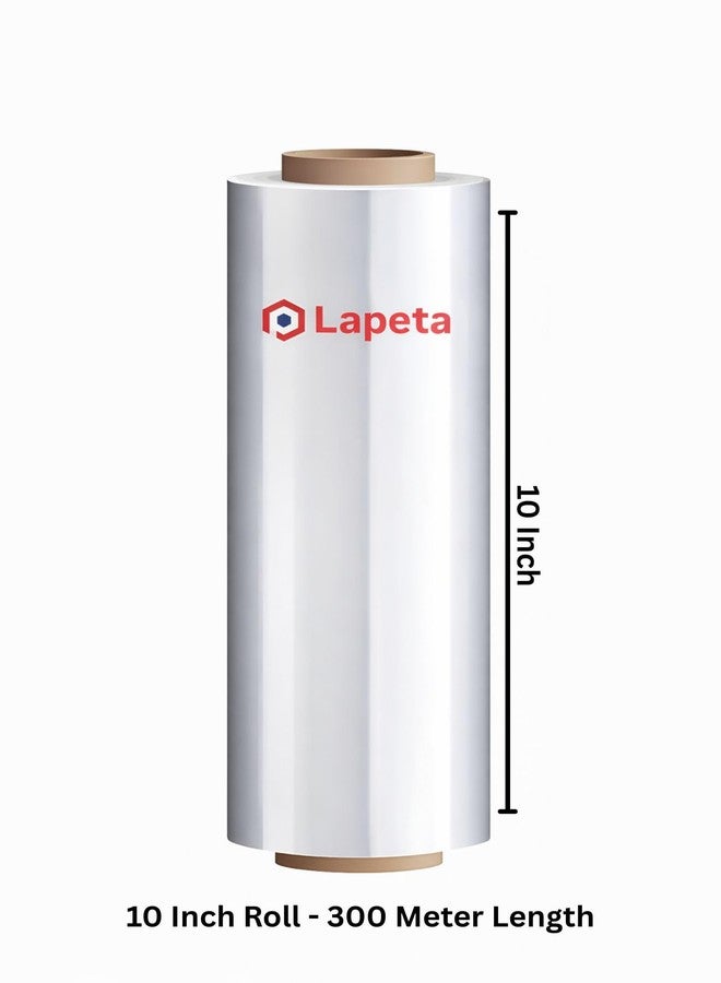 Lapeta Clear Stretch Film Wrapping Roll – 10 Inch x 300 Meter, Self-Adhesive Wrap for Packing, Moving, and Storage - Image 2