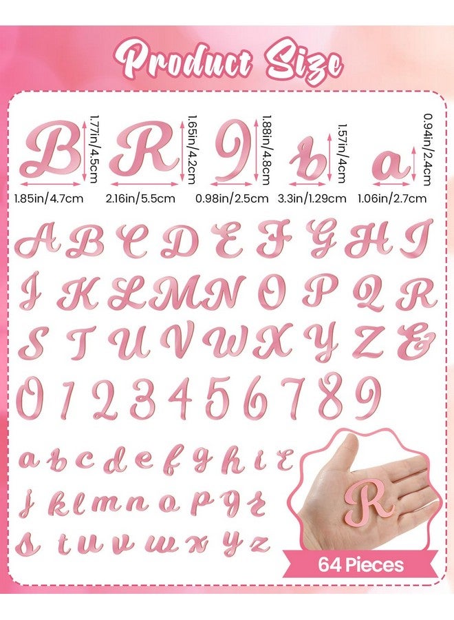 EORTA EORTA 64 Pcs Acrylic Letter Cake Topper, Personalized Alphabet Numbers Topper, Birthday Cake Decoration Picks for Anniversary Wedding Baby Shower Graduation Party Supplies, (rose gold)  - Image 4