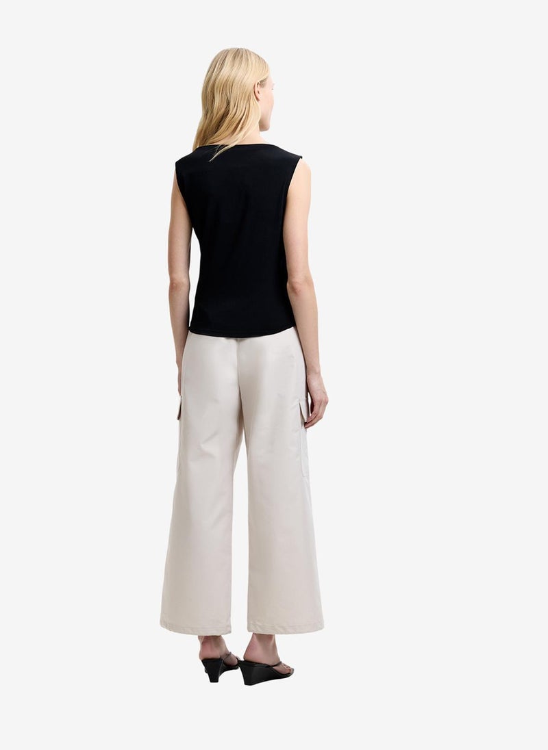 French Connection Women's Black Samira Asymmetric Knit T Shirt - Image 3