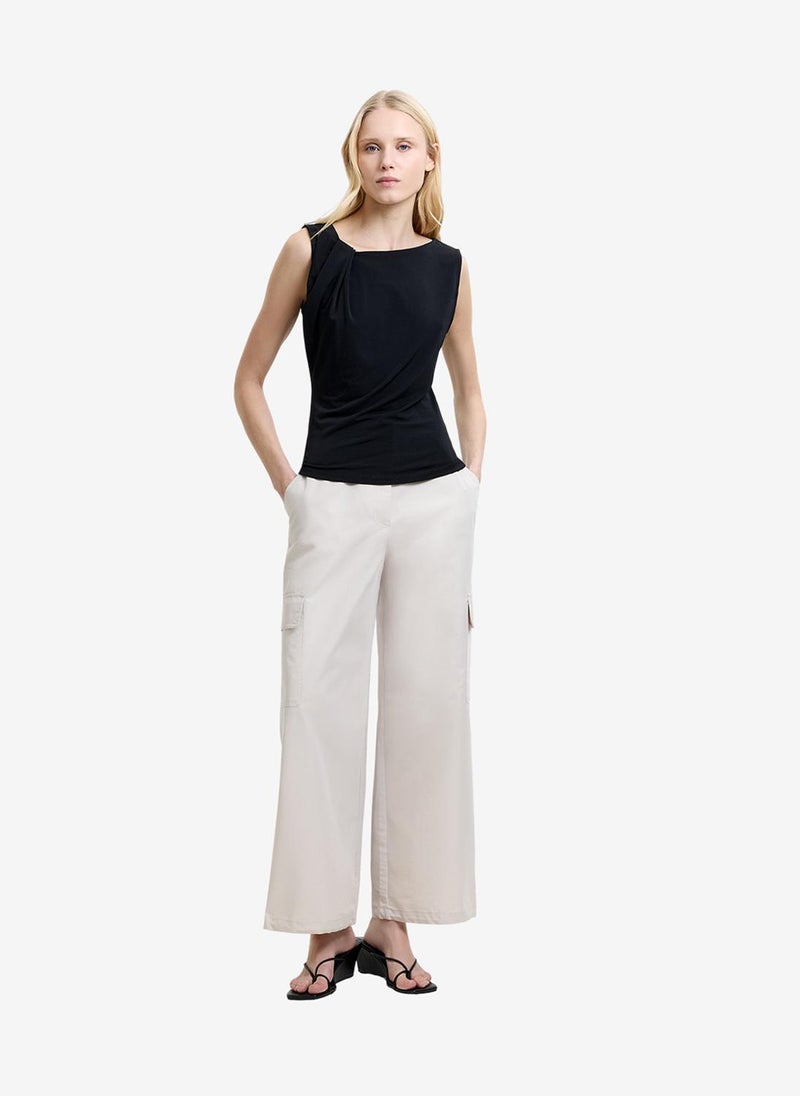 French Connection Women's Black Samira Asymmetric Knit T Shirt - Image 2