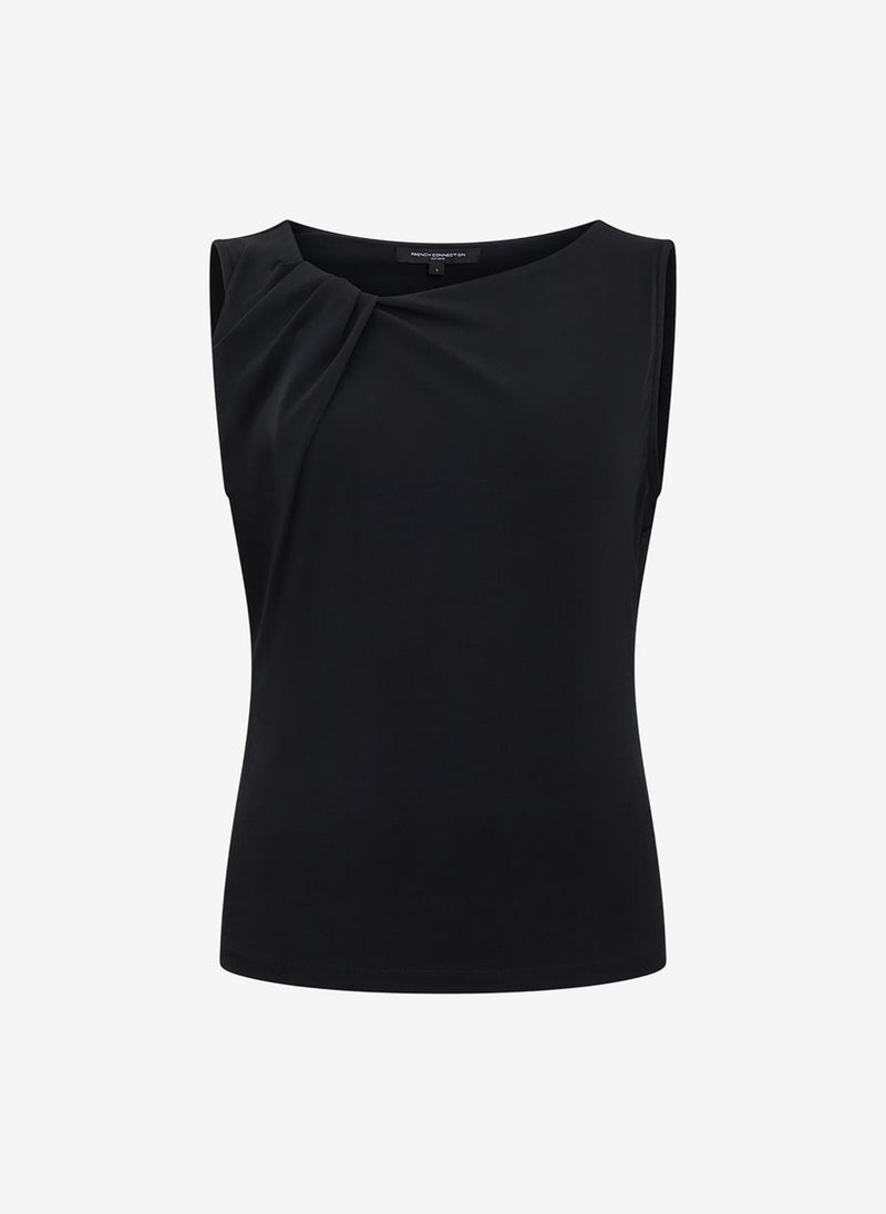 French Connection Women's Black Samira Asymmetric Knit T Shirt - Image 5