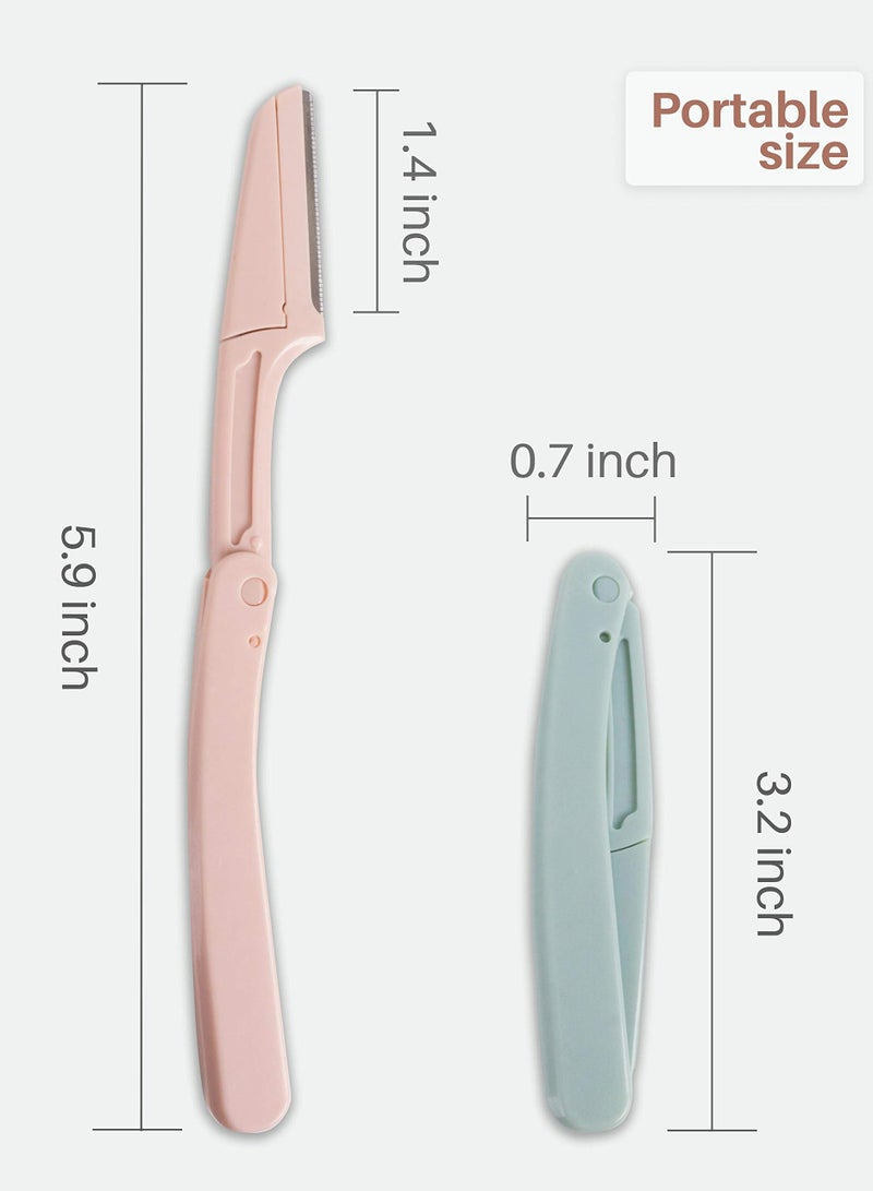 SOLARAE 24pcs Foldable Eyebrow Razor for Women Multipurpose Face Dermaplaning Razor - Image 2