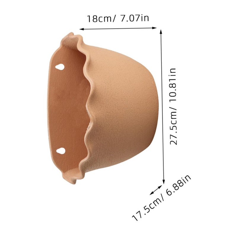 Light Brown Resin Wall Hanging Planter Half Round Indoor Outdoor Balcony Garden - Image 3