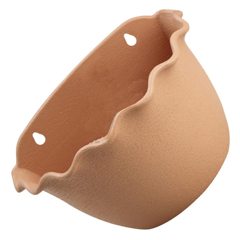 Light Brown Resin Wall Hanging Planter Half Round Indoor Outdoor Balcony Garden - Image 2