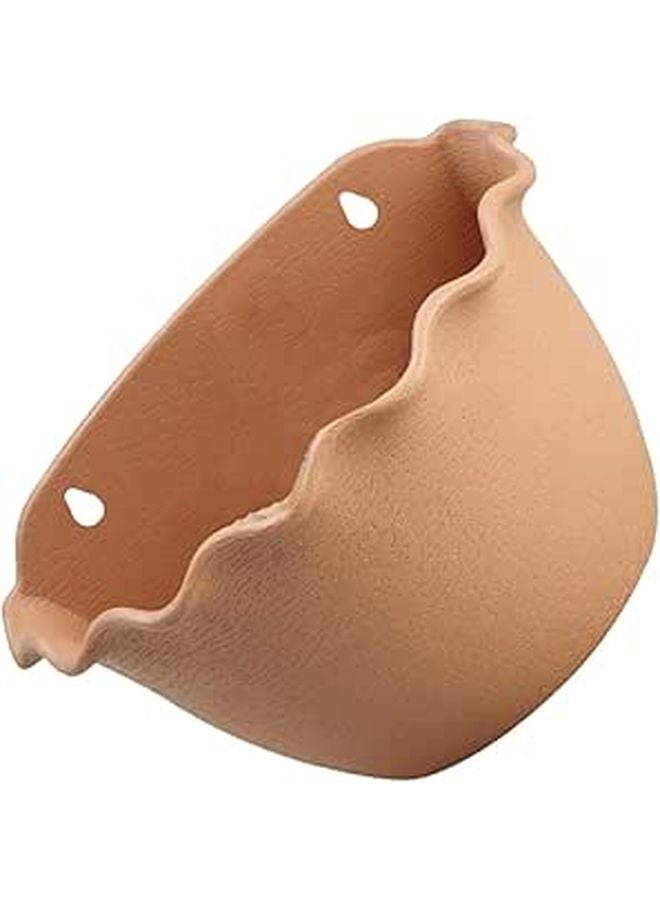 Light Brown Resin Wall Hanging Planter Half Round Indoor Outdoor Balcony Garden - Image 1