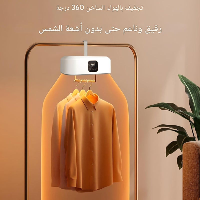 Clothes Dryer - Compact Portable Automatic Ironing and Drying Machine with 360 Hot Air Circulation, Quick 20 Min Dry Time, Energy Efficient White Appliance - Image 3