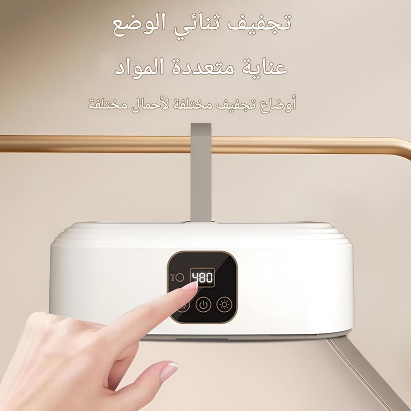 Clothes Dryer - Compact Portable Automatic Ironing and Drying Machine with 360 Hot Air Circulation, Quick 20 Min Dry Time, Energy Efficient White Appliance - Image 4