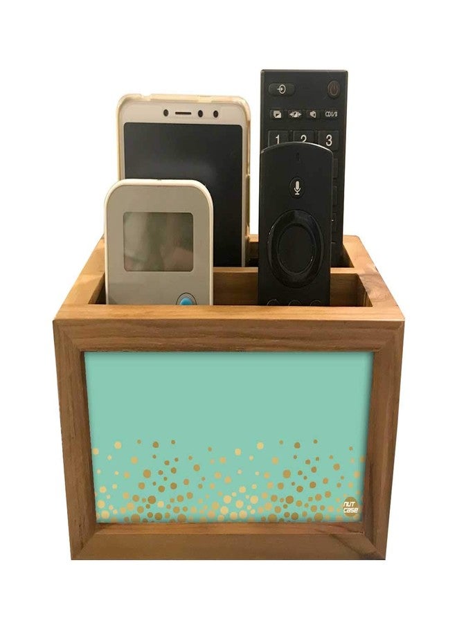 Nutcase Designer Teak Wood TV Remote Stand For Home Remote Holders Organizer Caddy for TV/AC Remotes Control -Multipurpose Desk Organiser-6�x4�x4� - MINT DESIGN - Image 2