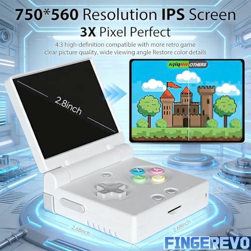 FINGEREVO Miyoo Mini Flip Handheld Game Console 28inch 750560 IPS Screen 2500mAh Miyoomini Flip Clamshell Retro Games Consoles OnionOS64GB Black - Image 5