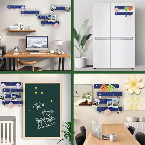 RANUR Self Adhesive Felt Bulletin Bar Strip, Reminder Board with 35pcs Drawing Pins, Lightweight to Do List Board for Wall Soft Board for Study Room, Photos, Schedules, Size 33 X 5 X 1.3 cms (Blue) - Image 4