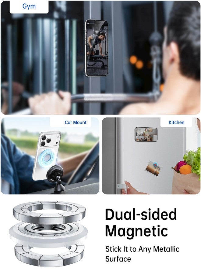 SYNCWIRE Magnetic Cell Phone Ring Holder for MagSafe 360° Rotation Dual Sided Magnetic Mobile Phone Holder Compatible with iPhone 17 16 15 14 13 12 Pro Max MagSafe Accessories - Image 4