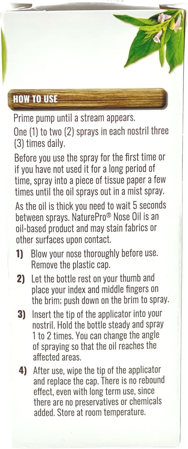 NATUREPRO AllNatural Nasal Moisturizer Spray with 100 Pharmaceutical Grade Sesame Oil 075fl to Soothe  Moisturize Dry Nose Nasal Lubricant  Decongestant for Dry Nose Relief - Image 2